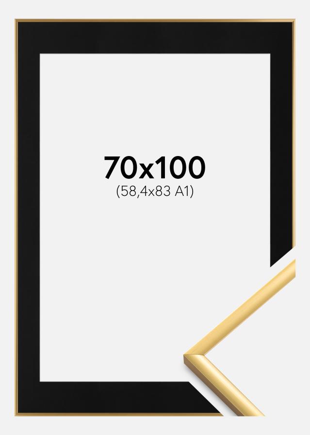 Marco New Lifestyle Shiny Gold 70x100 cm - Paspartú Negro 59,4x84 cm (A1)