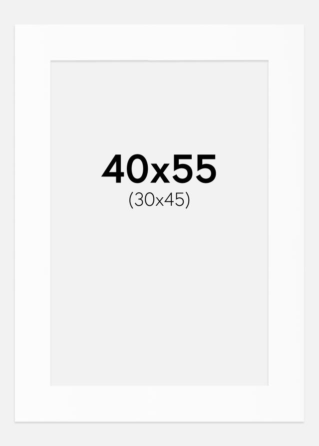 Paspartú Blanco Estándar (Borde interior blanco) 40x55 cm (30x45)