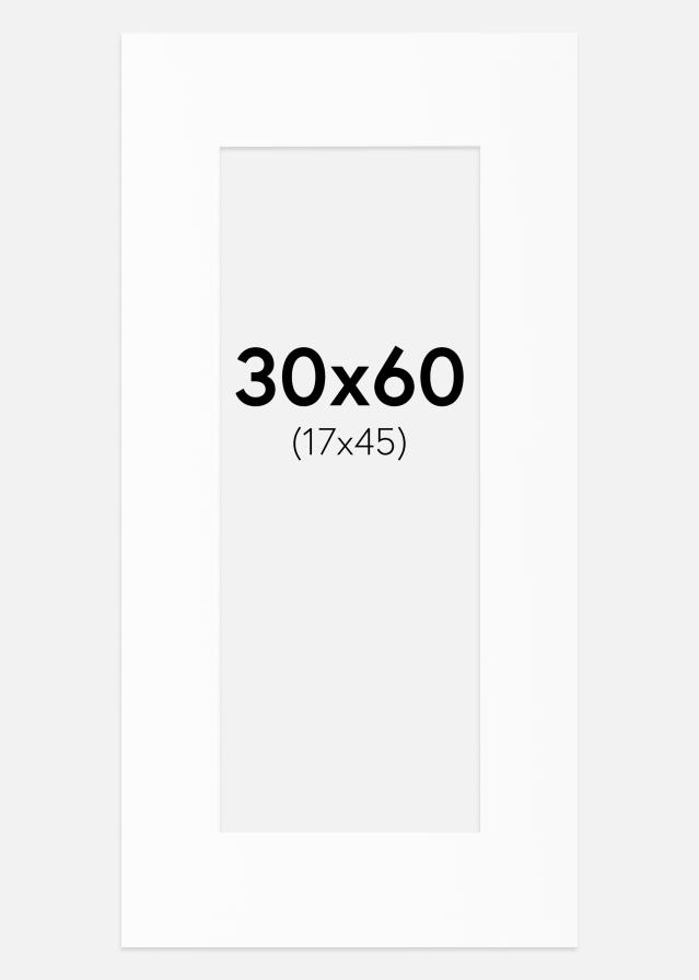 Paspartú Blanco Estándar (Borde interior blanco) 30x60 cm (17x45)