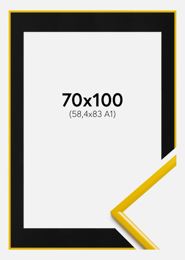 Marco New Lifestyle Amarillo 70x100 cm - Paspartú Negro 59,4x84 cm (A1)