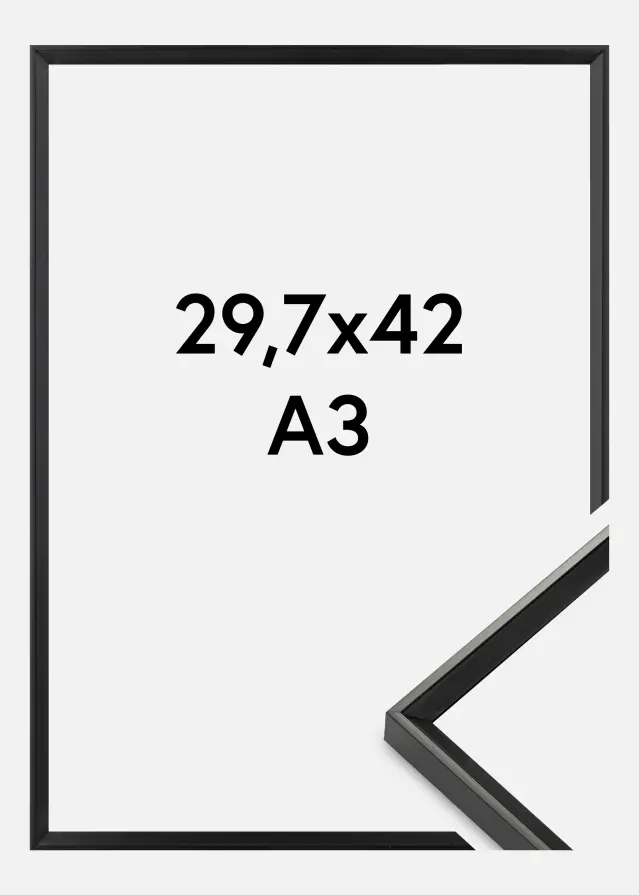 Marco Desire Vidrio acrílico Negro 29,7x42 cm (A3)