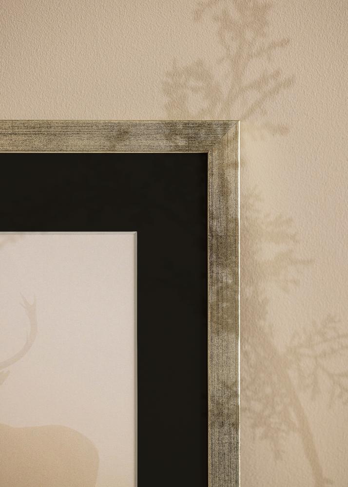 Marco Stilren Plateado 18x24 cm - Paspartú Negro 13x18 cm