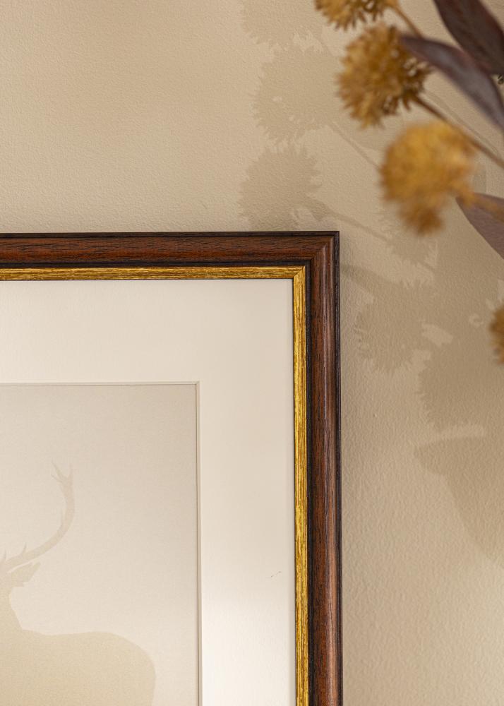 Marco Siljan Marrón 45x45 cm - Paspartús Blanco 14x14 inches