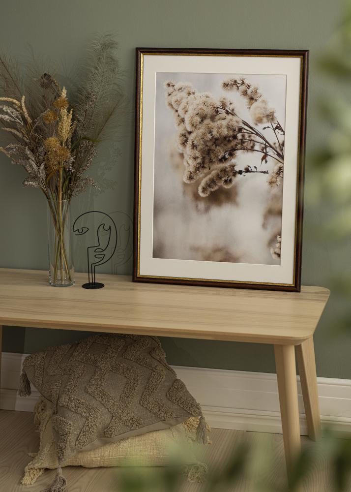 Marco Siljan Marrón 45x45 cm - Paspartús Blanco 14x14 inches