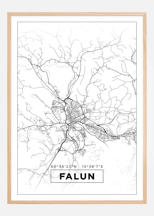 Mapa - Falun - Cartel Blanco