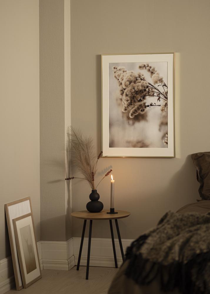 Marco Aluminio Vidrio acrílico Acabado brillante Dorado 50x50 cm