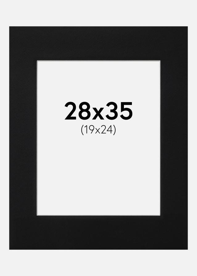 Paspartú Negro Estándar (Borde interior blanco) 28x35 cm (19x24)