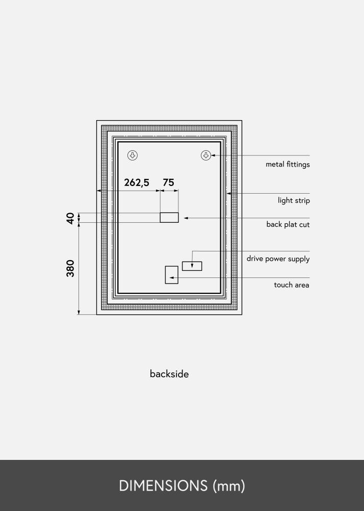 KAILA Espejo Framed LED 60x80 cm