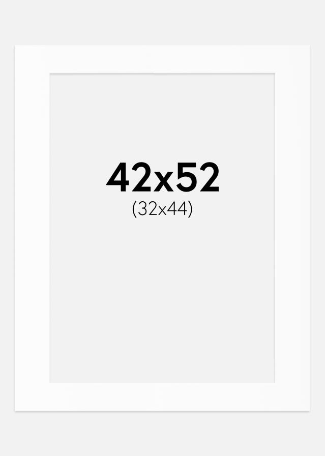 Paspartú Blanco Estándar (Borde interior blanco) 42x52 cm (32x44)