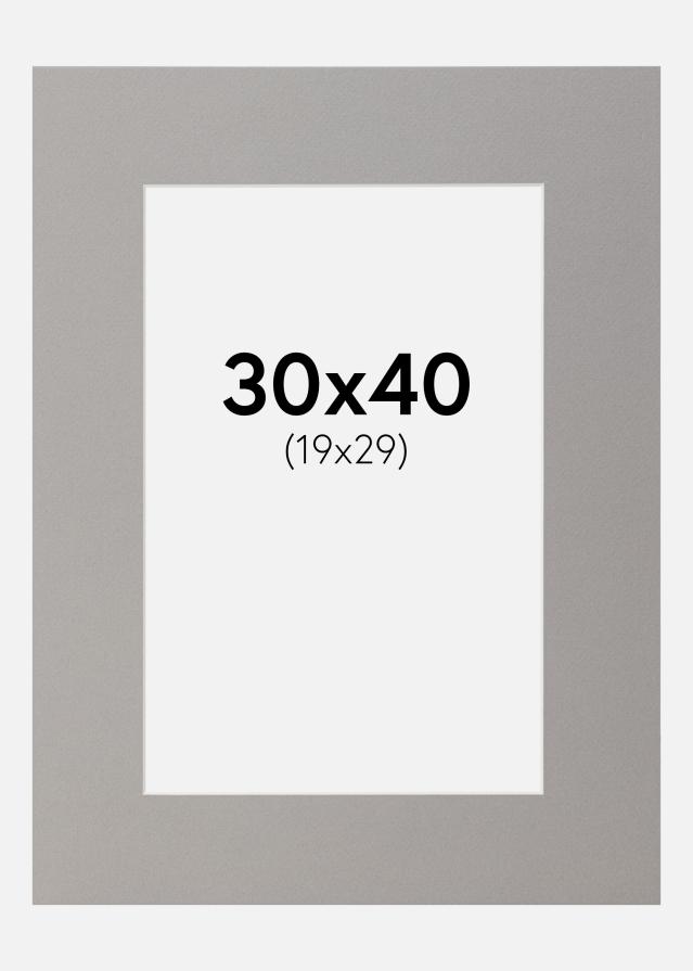 Paspartú Gris 30x40 cm (19x29)