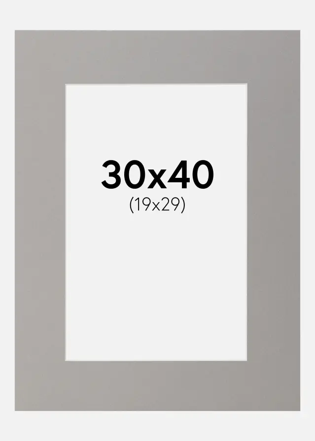Paspartú Gris 30x40 cm (19x29)