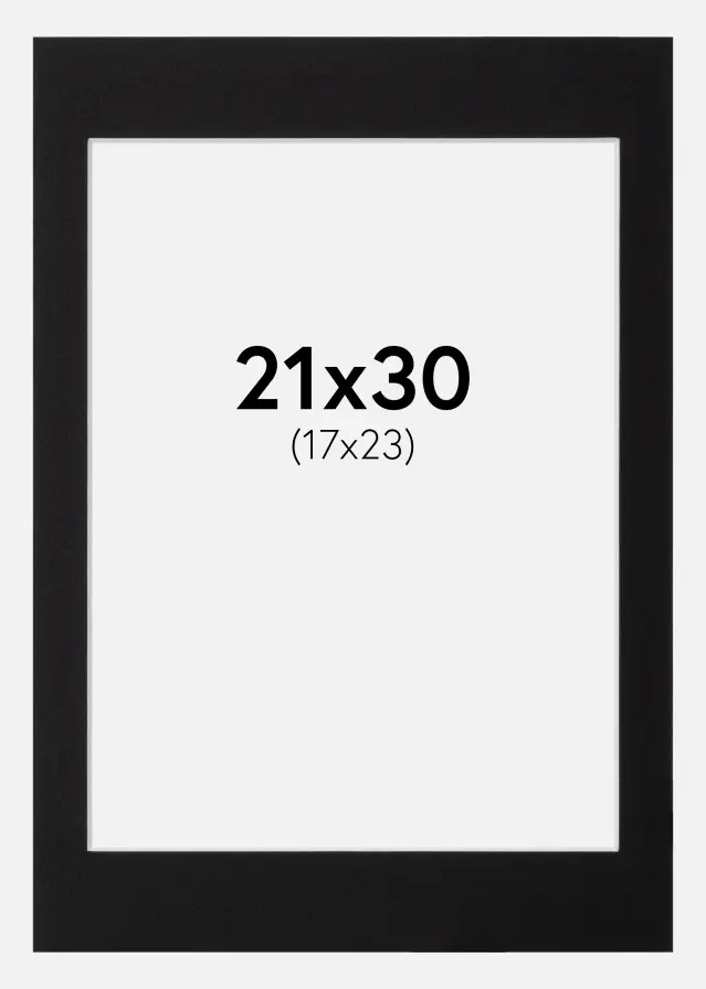 Paspartú Canson Negro (Borde interior blanco) 21x30 cm (17x23)