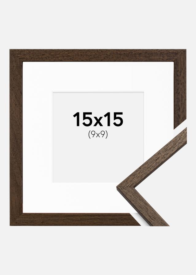 Marco Edsbyn Castaño 15x15 cm - Paspartú Blanco 10x10 cm