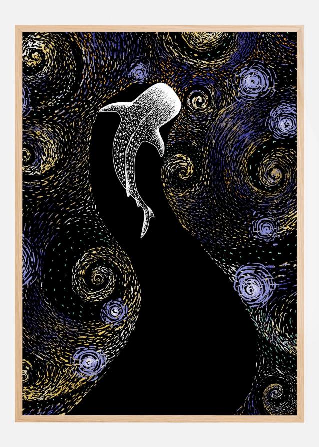 Star Eater In Van Gogh Style Colored Póster