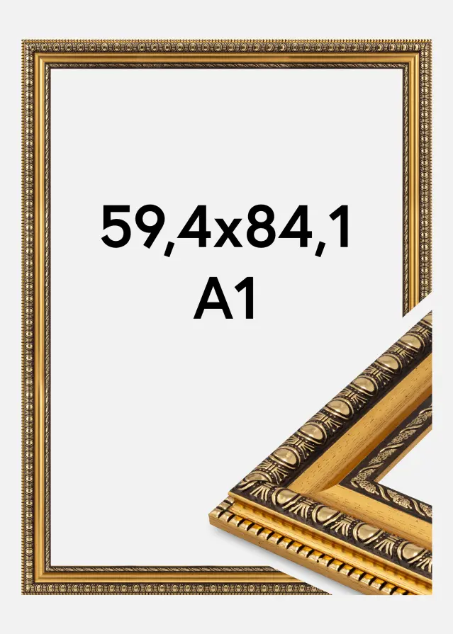 Marco Ornato Vidrio acrílico Oro 59,4x84 cm (A1)