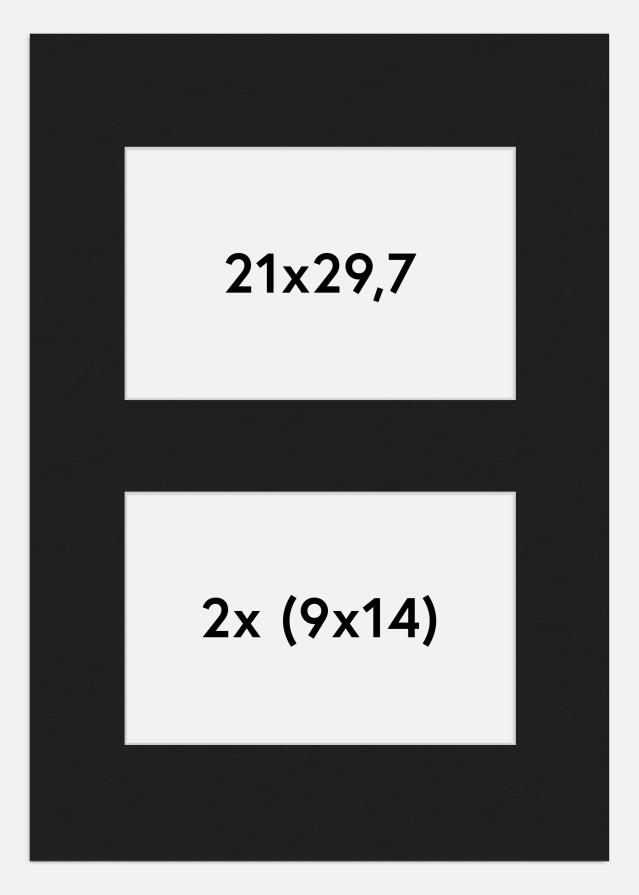 Paspartú Negro 21x29,7 cm - Collage 2 Fotos (9x14 cm)