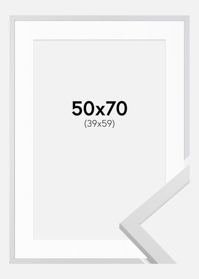 Marco Trendy Blanco 50x70 cm - Paspartú Blanco 40x60 cm