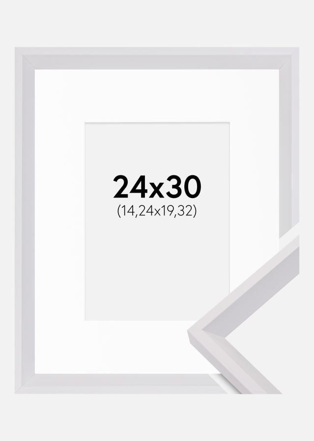 Marco Globe Blanco 24x30 cm - Paspartú Blanco 6x8 inches