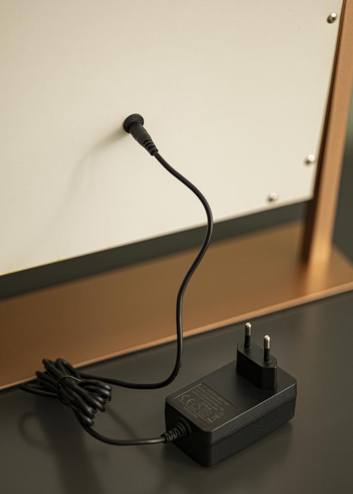 KAILA Espejo tocador stand LED Oro rosado 30x41 cm