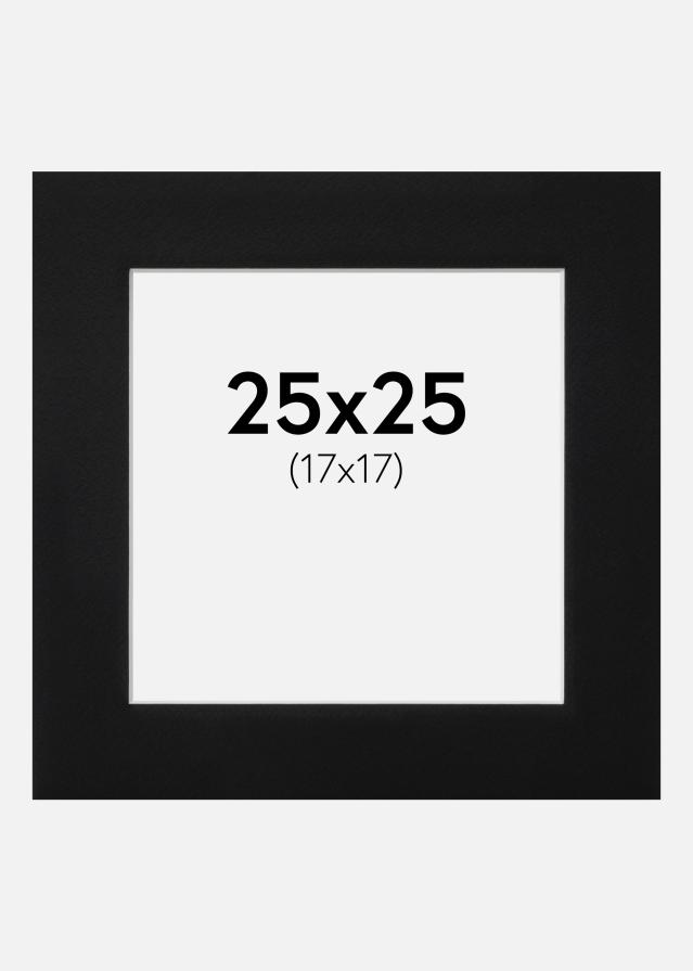 Paspartú Negro Estándar (Borde interior blanco) 25x25 cm (17x17)