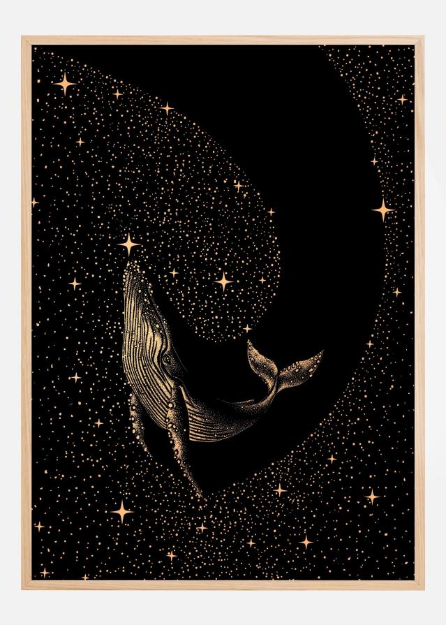Starry Whale Dark Gold Version Póster