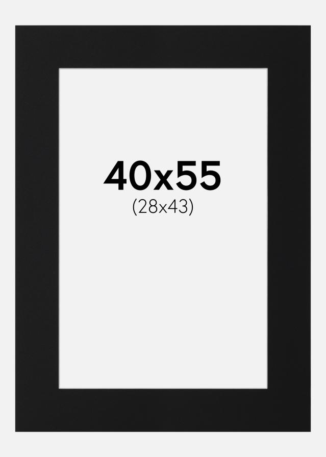 Paspartú Negro Estándar (Borde interior blanco) 40x55 cm (28x43)