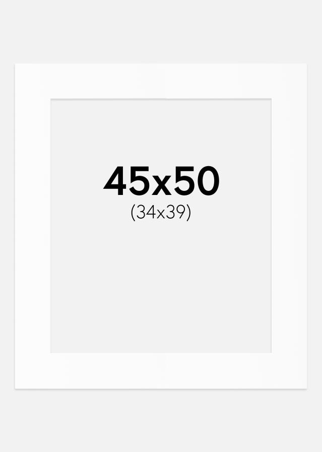 Paspartú Blanco Estándar (Borde interior blanco) 45x50 cm (34x39)