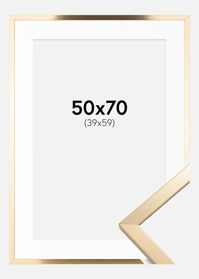 Marco Trendy Dorado 50x70 cm - Paspartú Blanco 40x60 cm