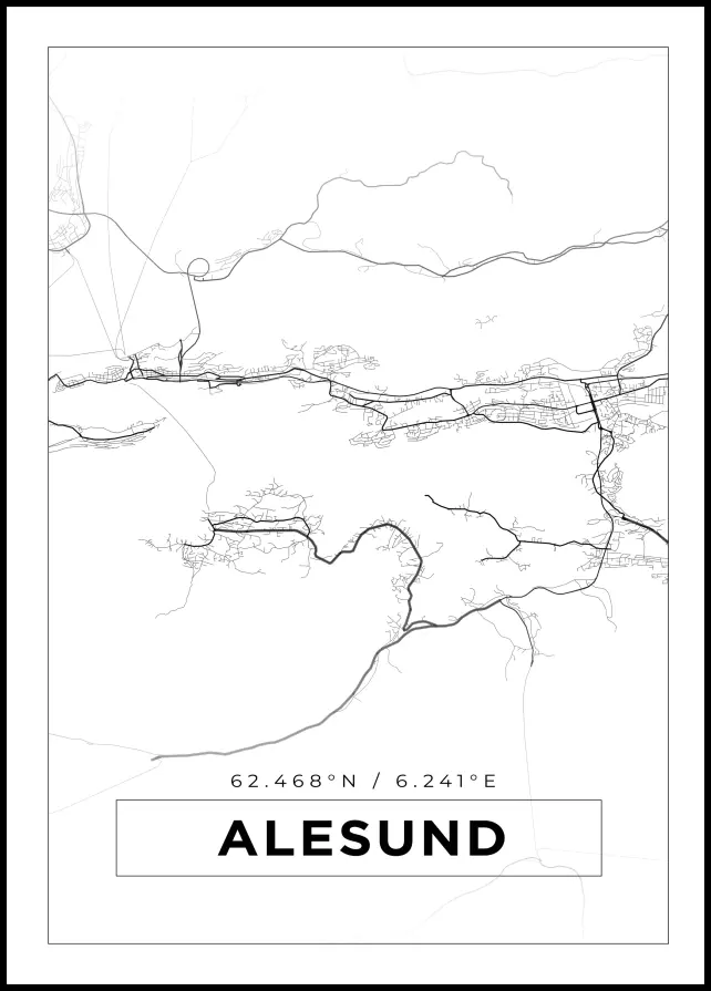 Mapa - Alesund - Cartel blanco
