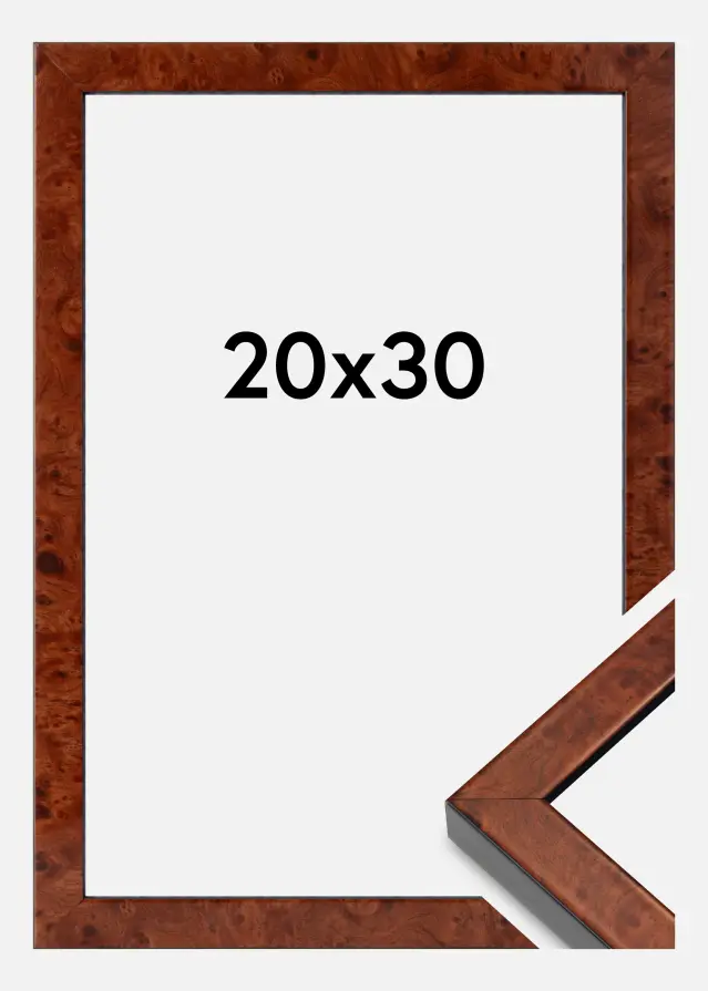 Marco Hermes Vidrio acrílico Burr Walnut 20x30 cm