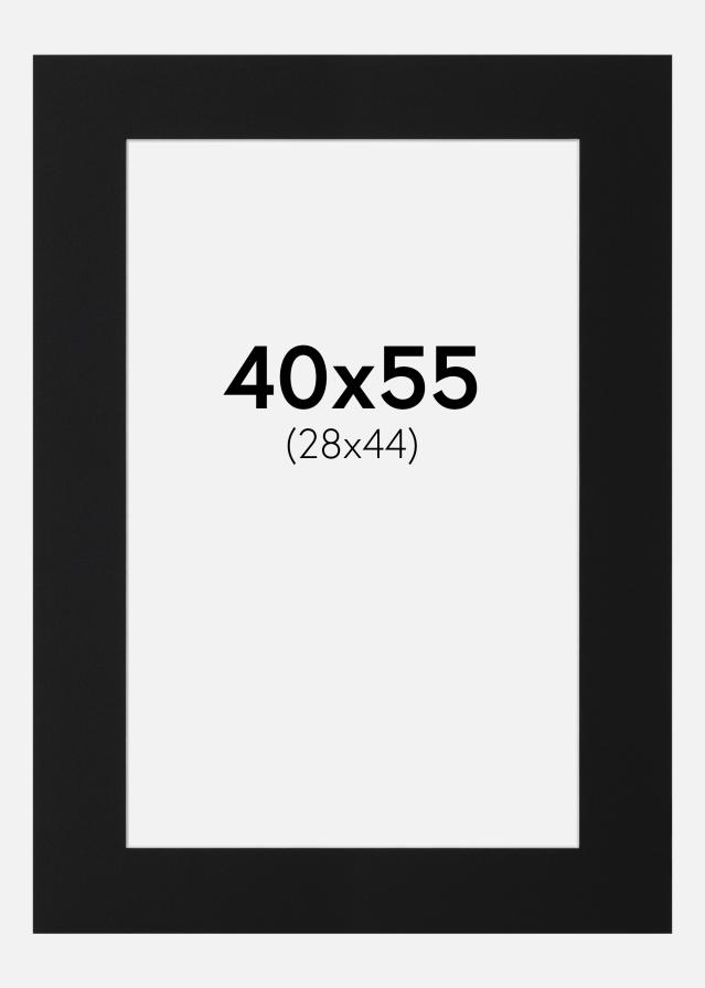Paspartú Negro Estándar (Borde interior blanco) 40x55 cm (28x44)