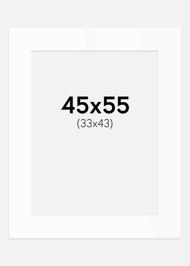 Paspartú Blanco Estándar (Borde interior blanco) 45x55 cm (33x43)