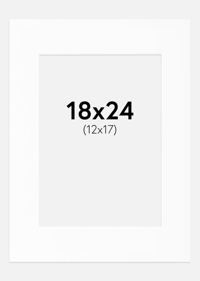 Paspartú Blanco Estándar (Borde interior blanco) 18x24 cm (12x17)