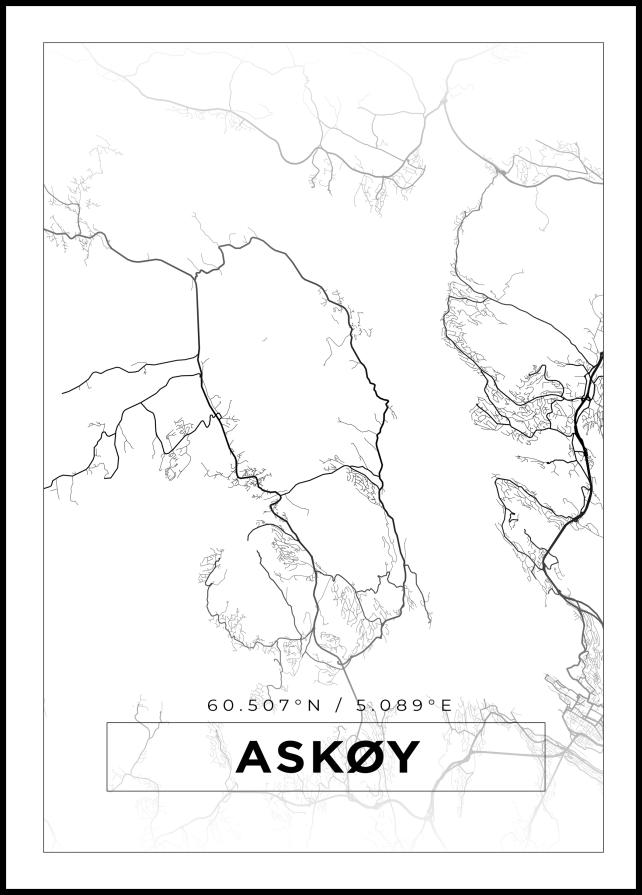 Mapa - Askøy - Cartel blanco