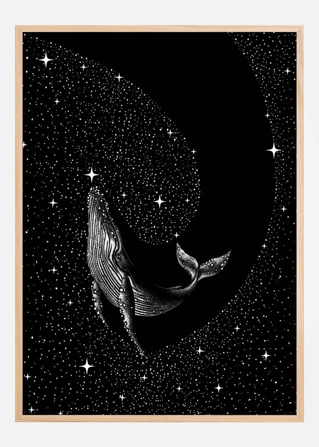 Starry Whale (Black Version) Póster