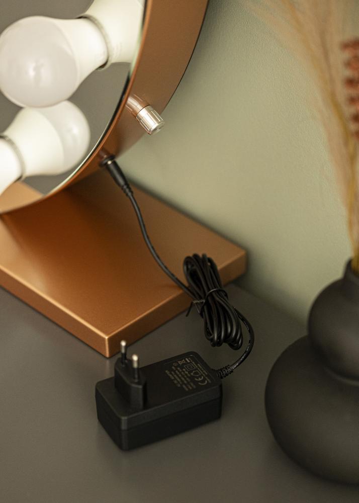 KAILA Espejo tocador Hollywood 10 E27 Oro rosado 70x65 cm