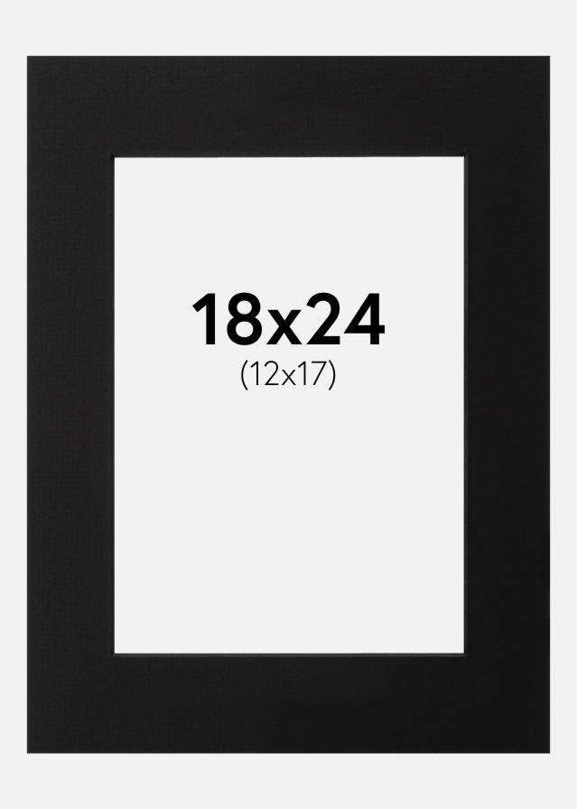 Paspartú Negro (Borde interior negro) 18x24 cm (12x17)