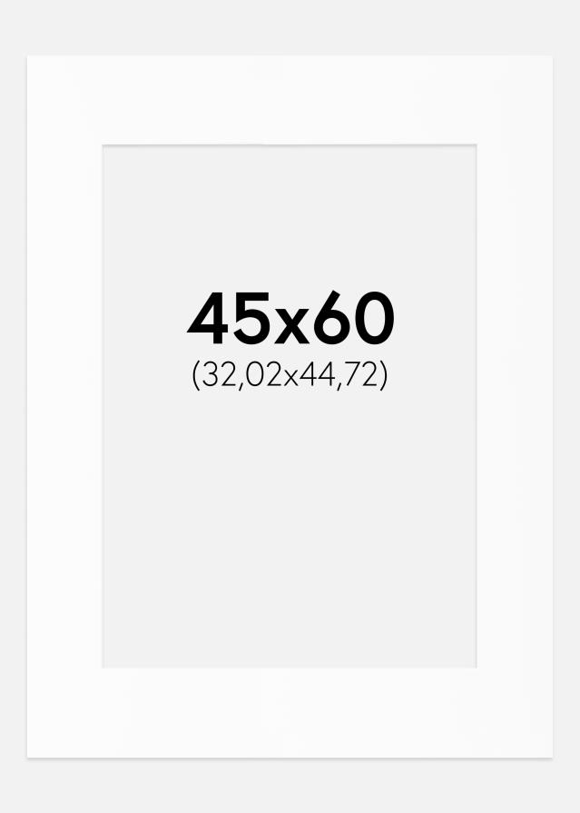 Paspartú Blanco Estándar (Borde interior blanco) 45x60 cm (32,02x44,72)