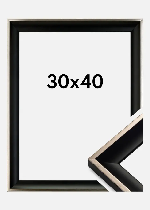 Marco Öjaren Negro-plateado 30x40 cm