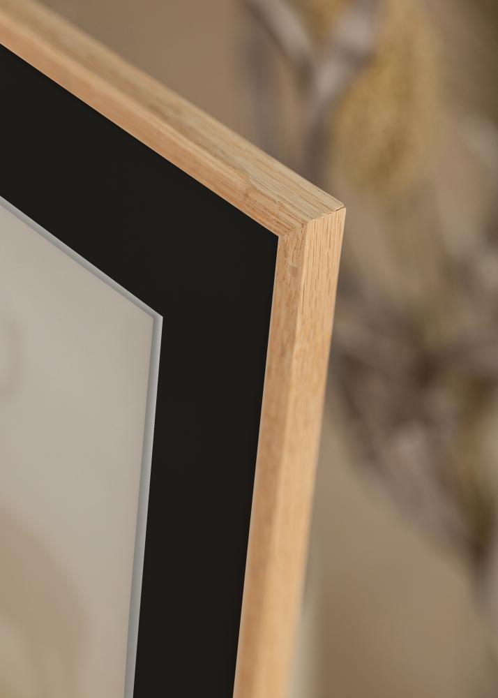 Marco Roble fino 20x30 cm - Paspartú Negro 15x21 cm (A5)
