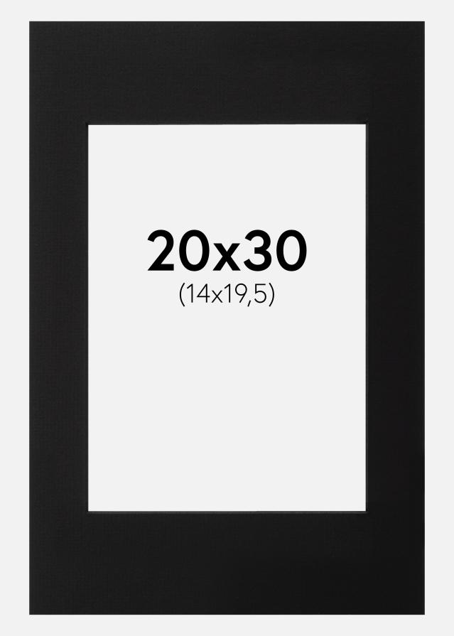 Paspartú Negro (Borde interior negro) 20x30 cm (14x19,5)