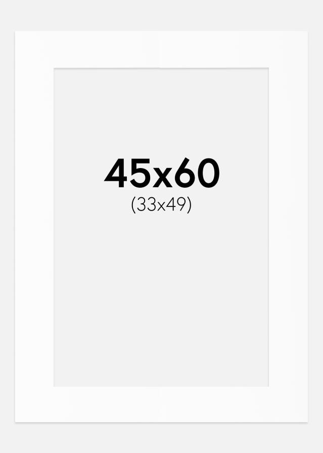 Paspartú Blanco Estándar (Borde interior blanco) 45x60 cm (33x49)