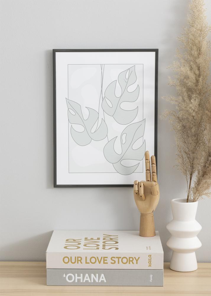 Marco New Lifestyle Gris oscuro 70x100 cm - Paspartú Negro 24x36 inches