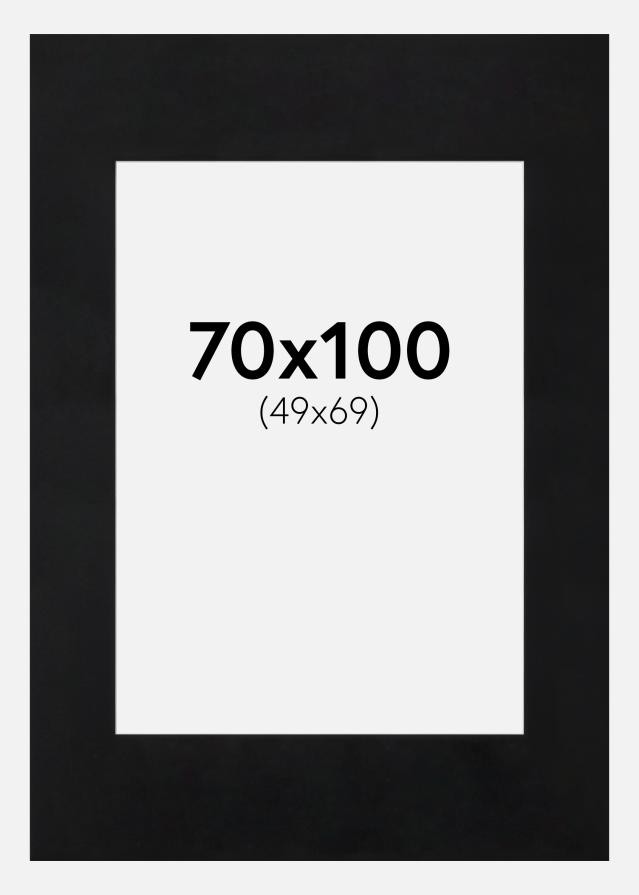 Paspartú Negro Estándar (Borde interior blanco) 70x100 cm (49x69)