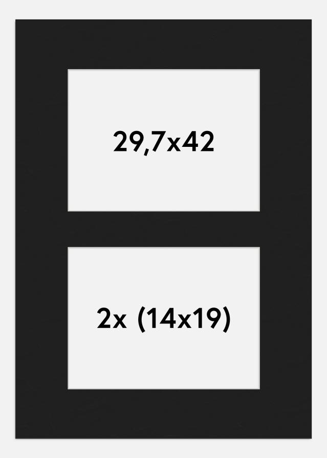 Paspartú Negro 29,7x42 cm - Collage 2 Fotos (14x19 cm)