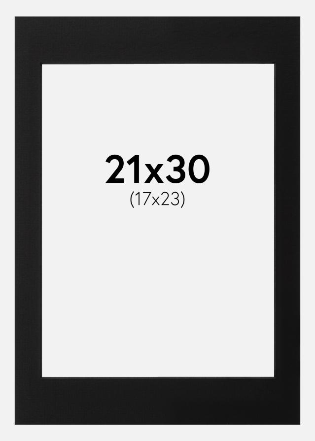 Paspartú Negro (Borde interior negro) 21x30 cm (17x23)