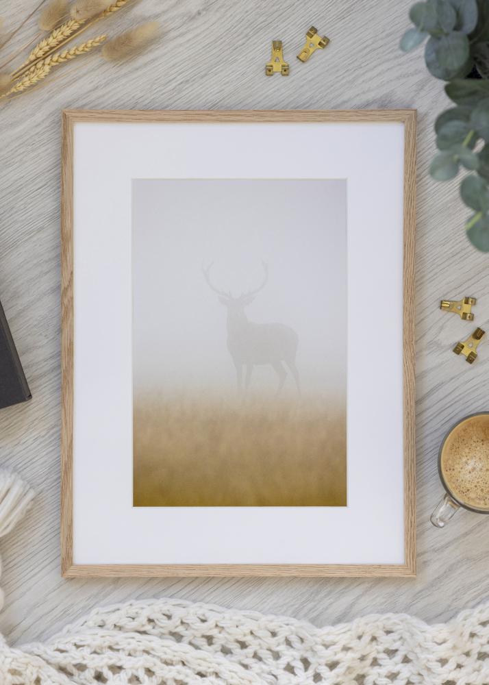 Marco roble estrecho acrílico 13x18 cm