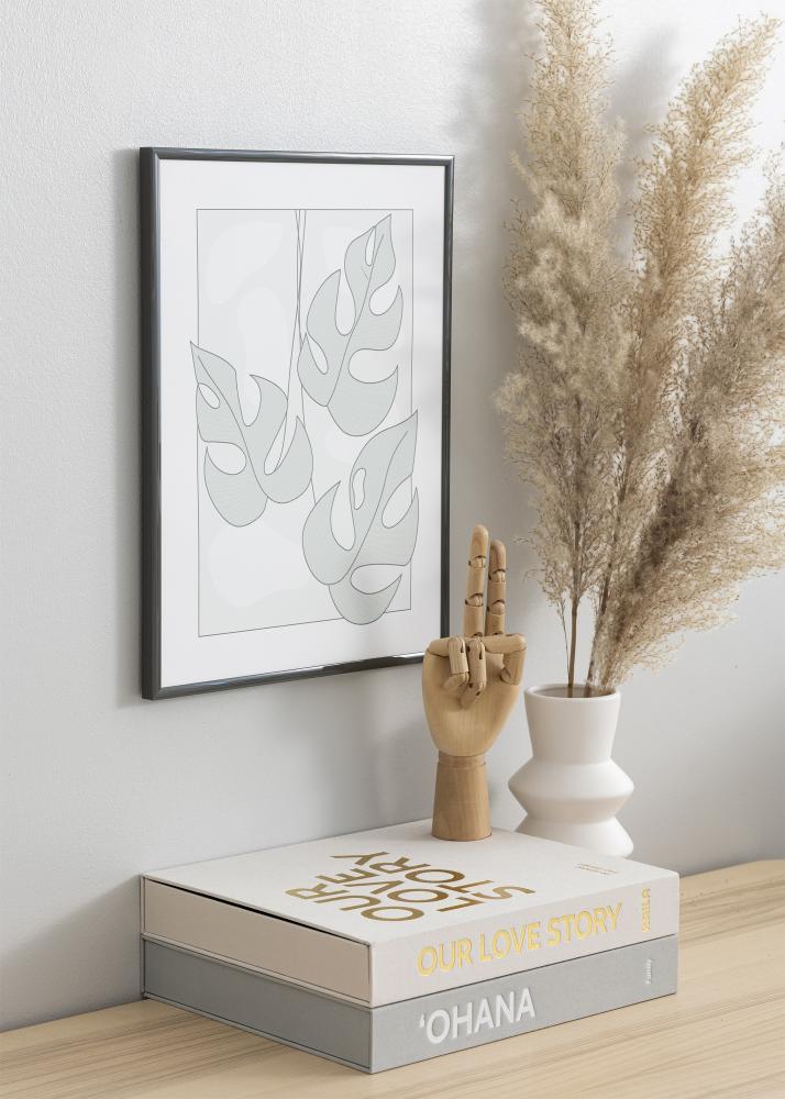 Marco New Lifestyle Gris oscuro 70x100 cm - Paspartú Negro 24x36 inches