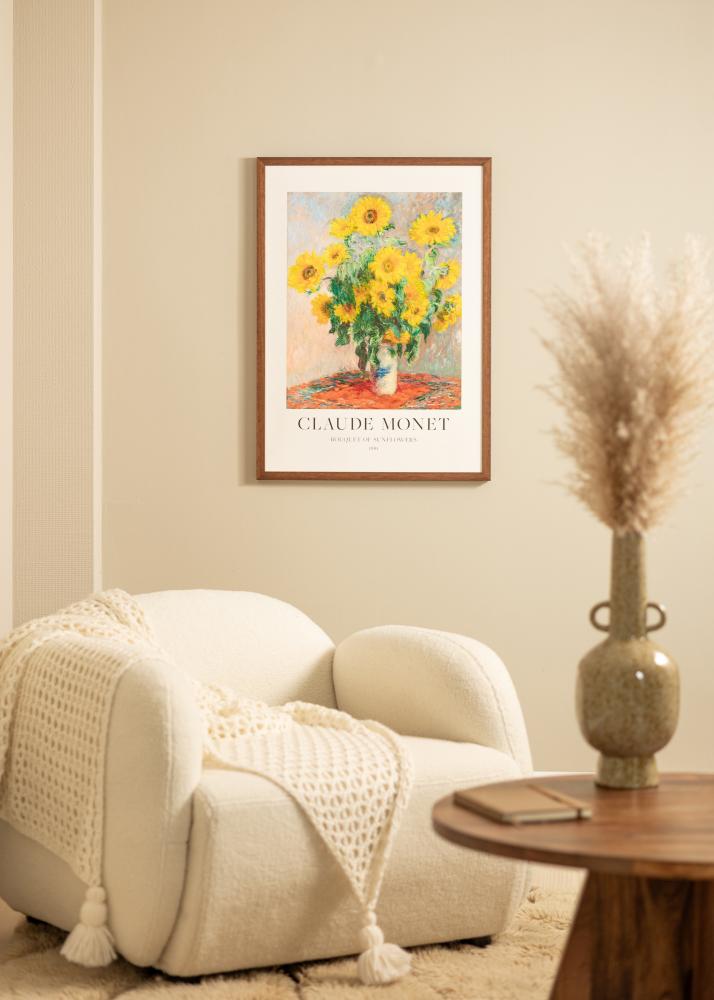 Marco Hermes Teak 60x90 cm - Paspartús Blanco 50x75 cm