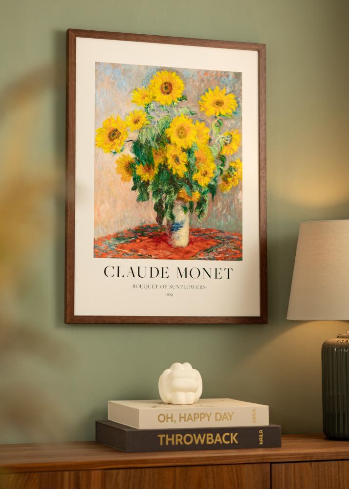 Marco Hermes Teak 60x90 cm - Paspartús Blanco 50x75 cm